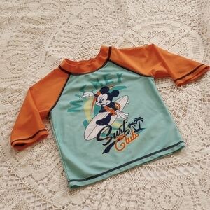 Mickey Mouse Kids Swim Shirt - Orange and Turquoise